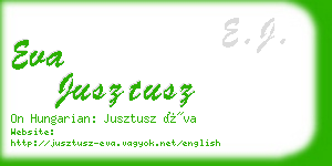 eva jusztusz business card